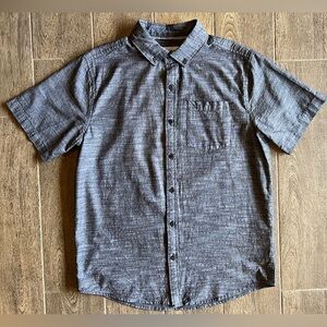 Hurley Short Sleeve Button-Up Shirt | Grey Chambray | Size S